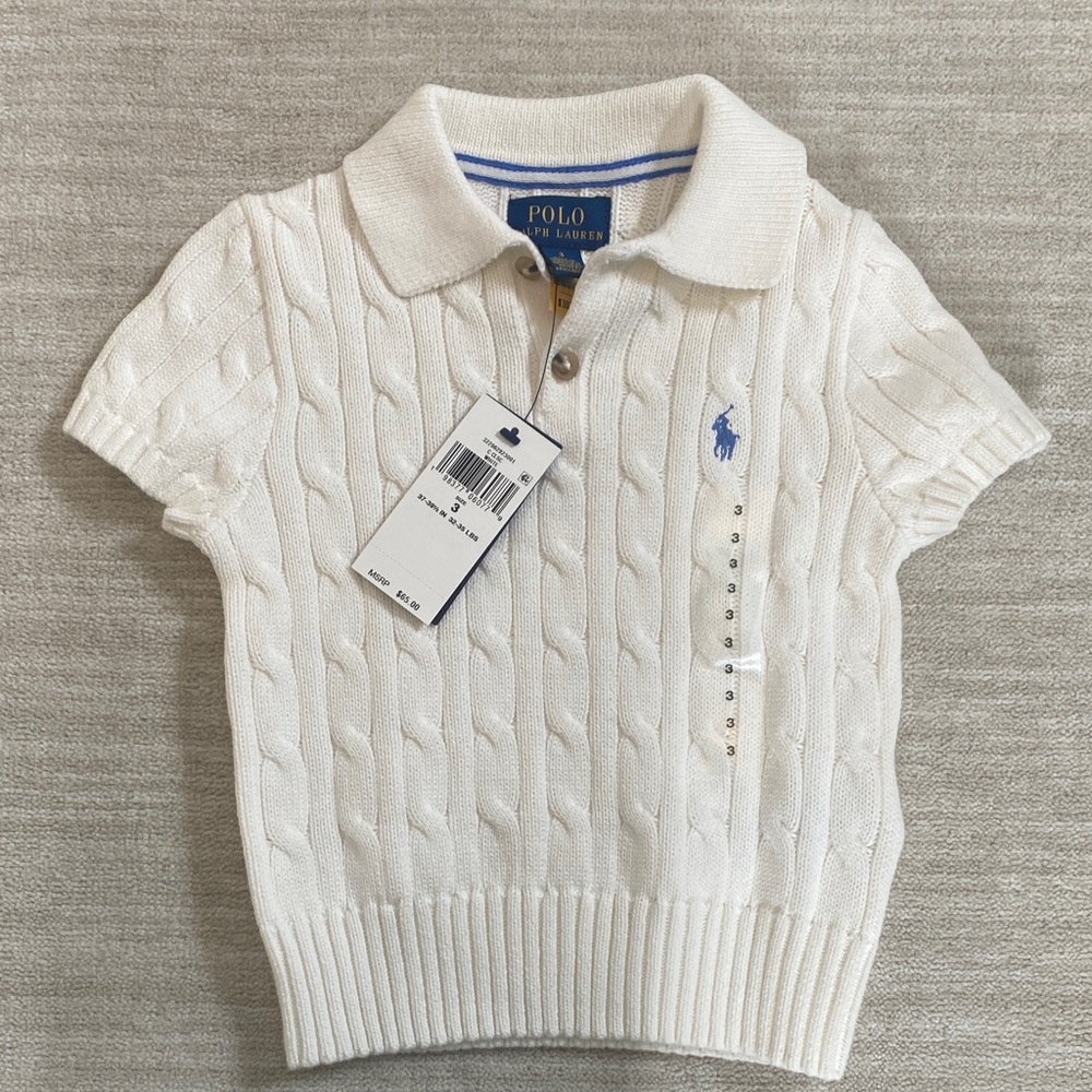 Polo by Ralph Lauren Kids White Cable Knit Polo